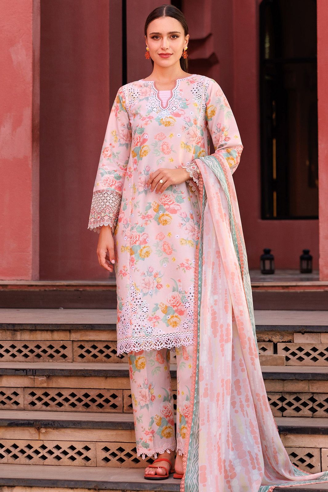 FARASHA - 3 PC DIGITAL PRINTED LAWN SUIT - EM007