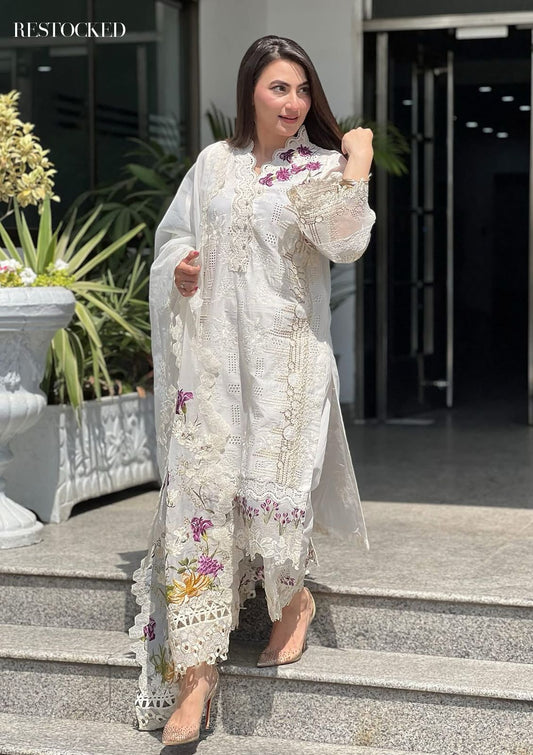 ELAF - 3 PC LAWN EMBROIDRED SUIT - EM004