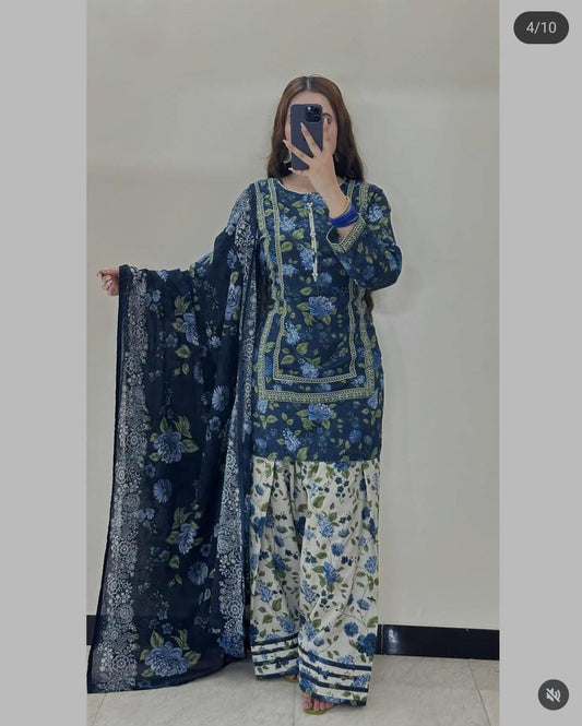 Bin Saeed - 3 PC DIGITAL PRINTED LAWN SUIT - EM028