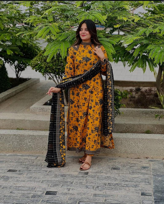 Bin Saeed - 3 PC DIGITAL PRINTED LAWN SUIT - EM025