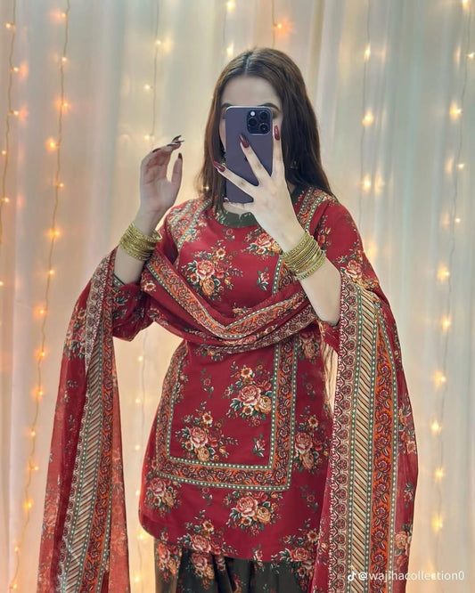Bin Saeed - 3 PC DIGITAL PRINTED LAWN SUIT - EM024