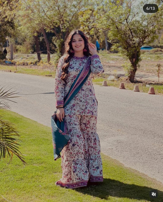Bin Saeed - 3 PC DIGITAL PRINTED LAWN SUIT - EM022