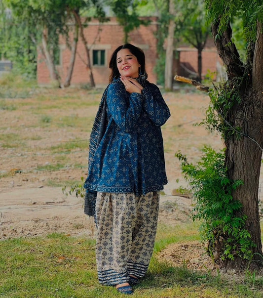 Bin Saeed - 3 PC DIGITAL PRINTED LAWN SUIT - EM018
