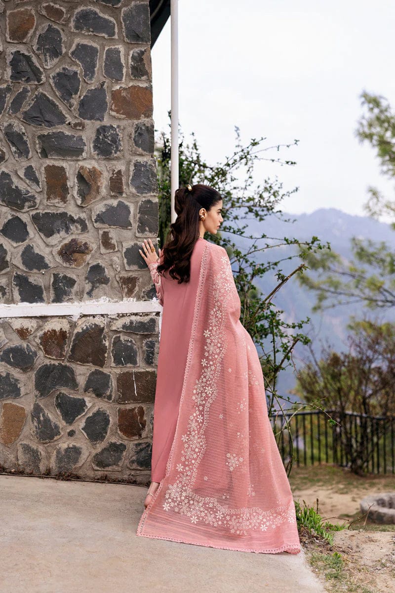 QALAMKAR -3PC Lawn Embriodered Shirt With Slub Duppata-JM78