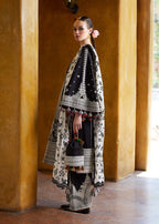 HUSASAIN REHAR -3PC Lawn Embriodered Shirt With khadi net Duppata-JM74