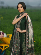 IZEL -3PC Lawn Embriodered Shirt With Chiffon Duppata-JM72