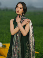 IZEL -3PC Lawn Embriodered Shirt With Chiffon Duppata-JM72