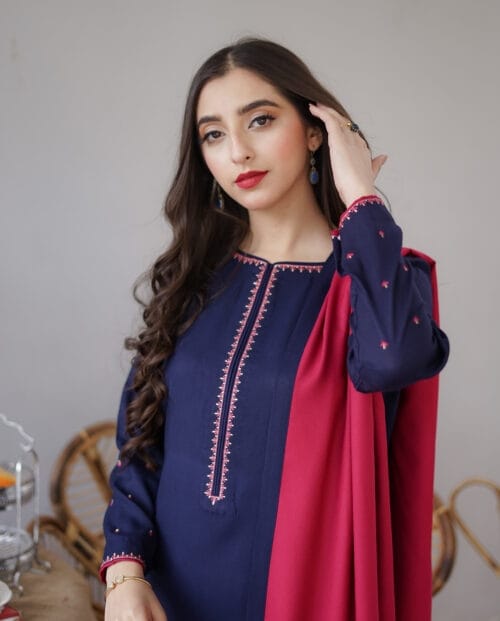 AISLING - 3 Pc Dhanak Embroidred Suit - JM1372