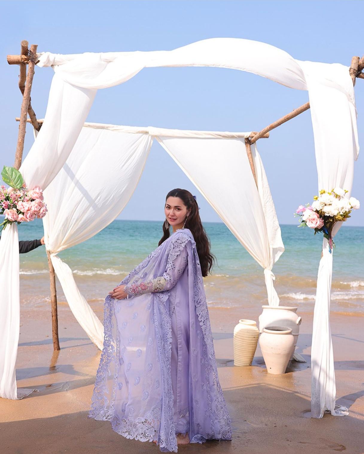 SEREENE - 3PC Lawn Embroidered Shirt with Embroidered Organza Dupatta-JM77